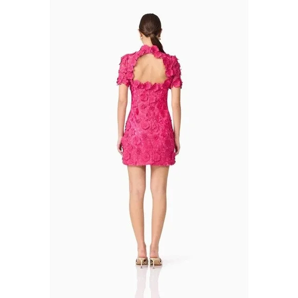 NWT Elliatt Claudia Short Sleeve Mini Dress in Pink $448 - Size Large‎ - Picture 9 of 10